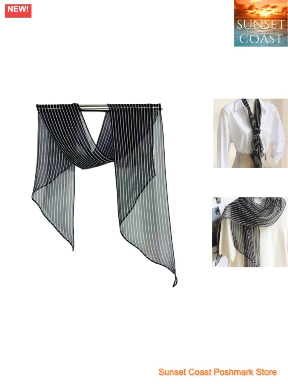 100% Mulberry Silk Charmeuse Scarf - 12.6x63in Lightweight Shawl Wrap